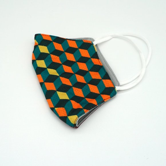 Giyu Maroon reusable Facemask Geometric Pattern - Picture 6 of 7